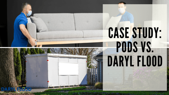 professional movers moving a couch vs. using a pod